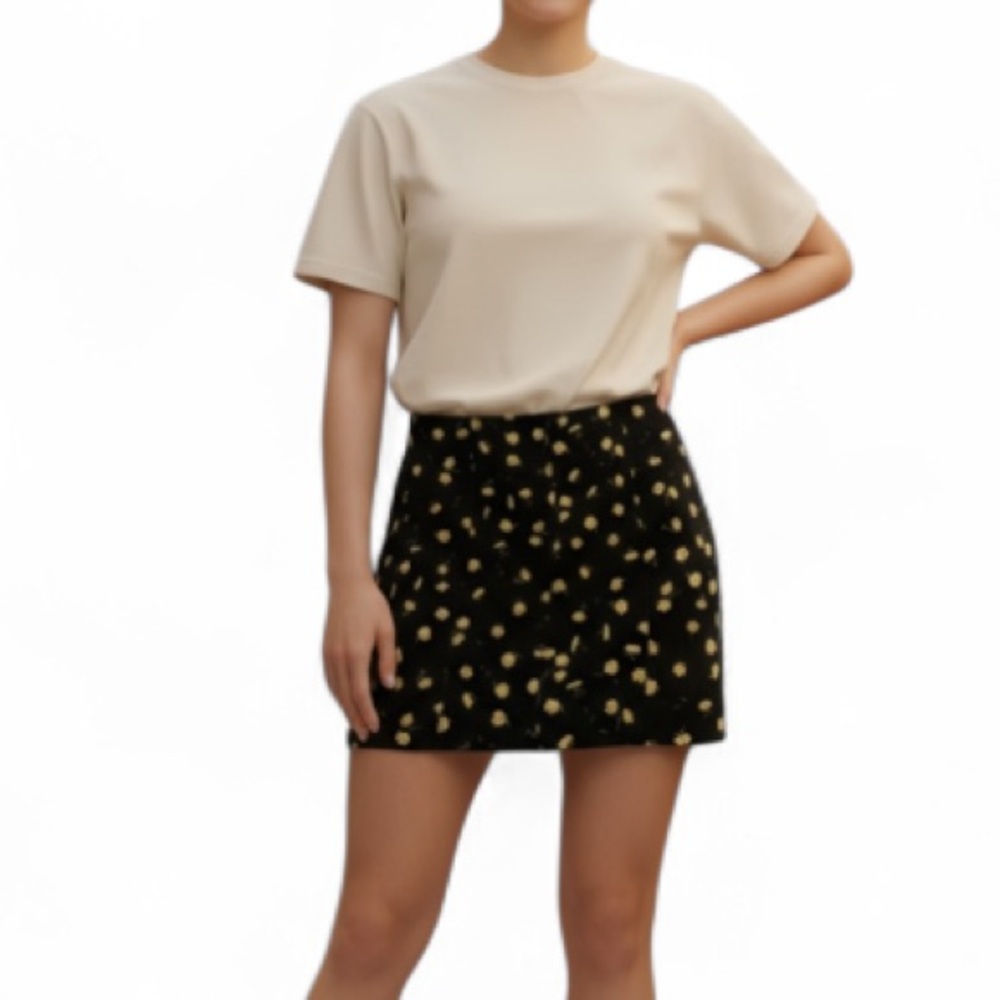Jolt Floral Black Yellow Daisy Skirt size 3 Juniors